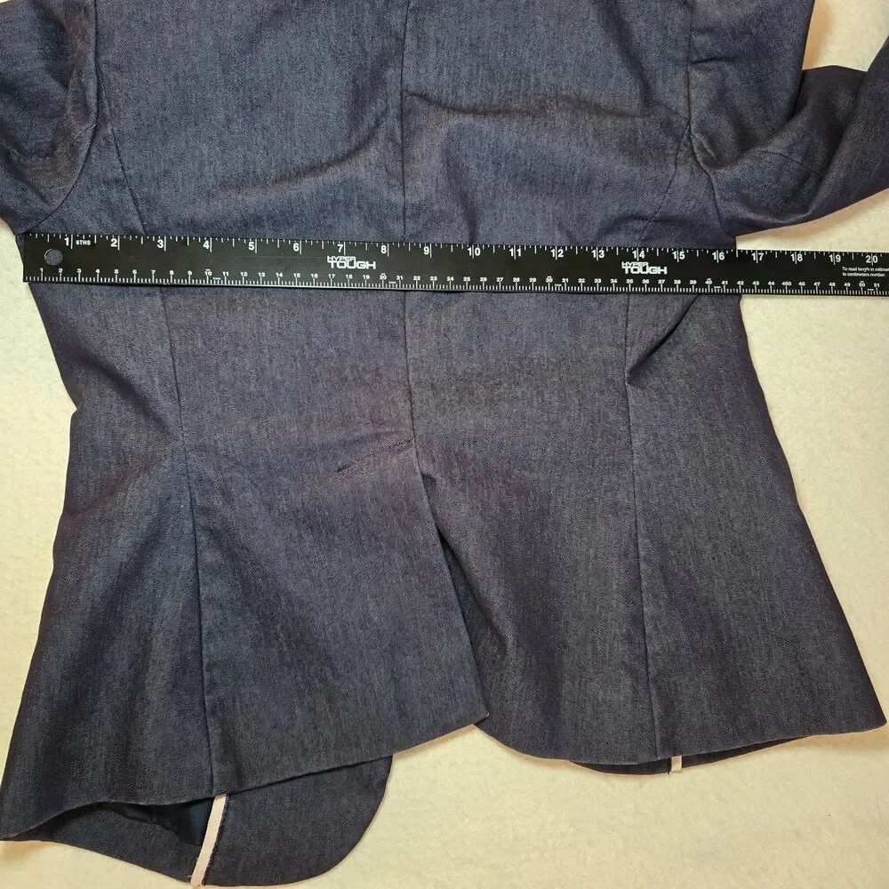Izaac Mizrahi Bluish Purple One Button Fitted Blazer Size 4 Corporate Business - Picture 5 of 8